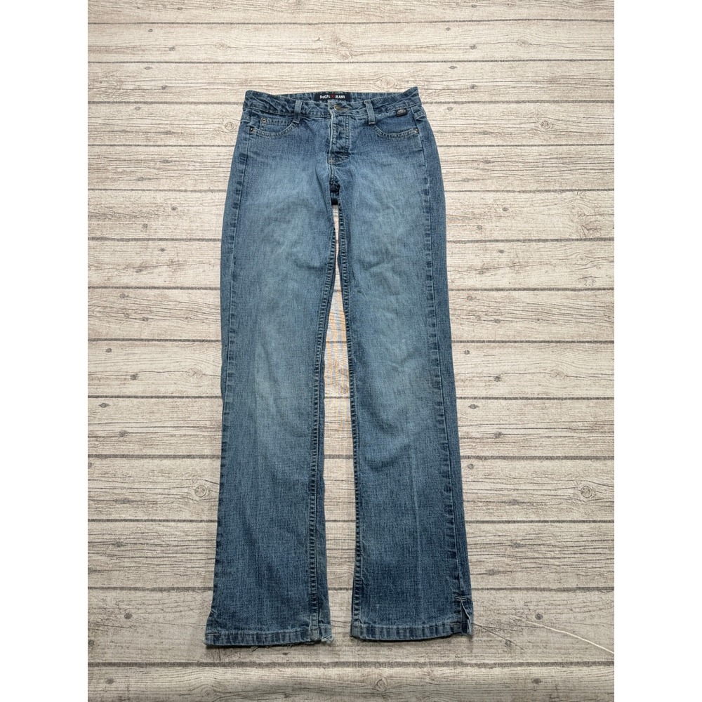 Roots Jeans Women's 2 Blue Denim Straight Leg Slim Fit Button Fly Stretch Canada